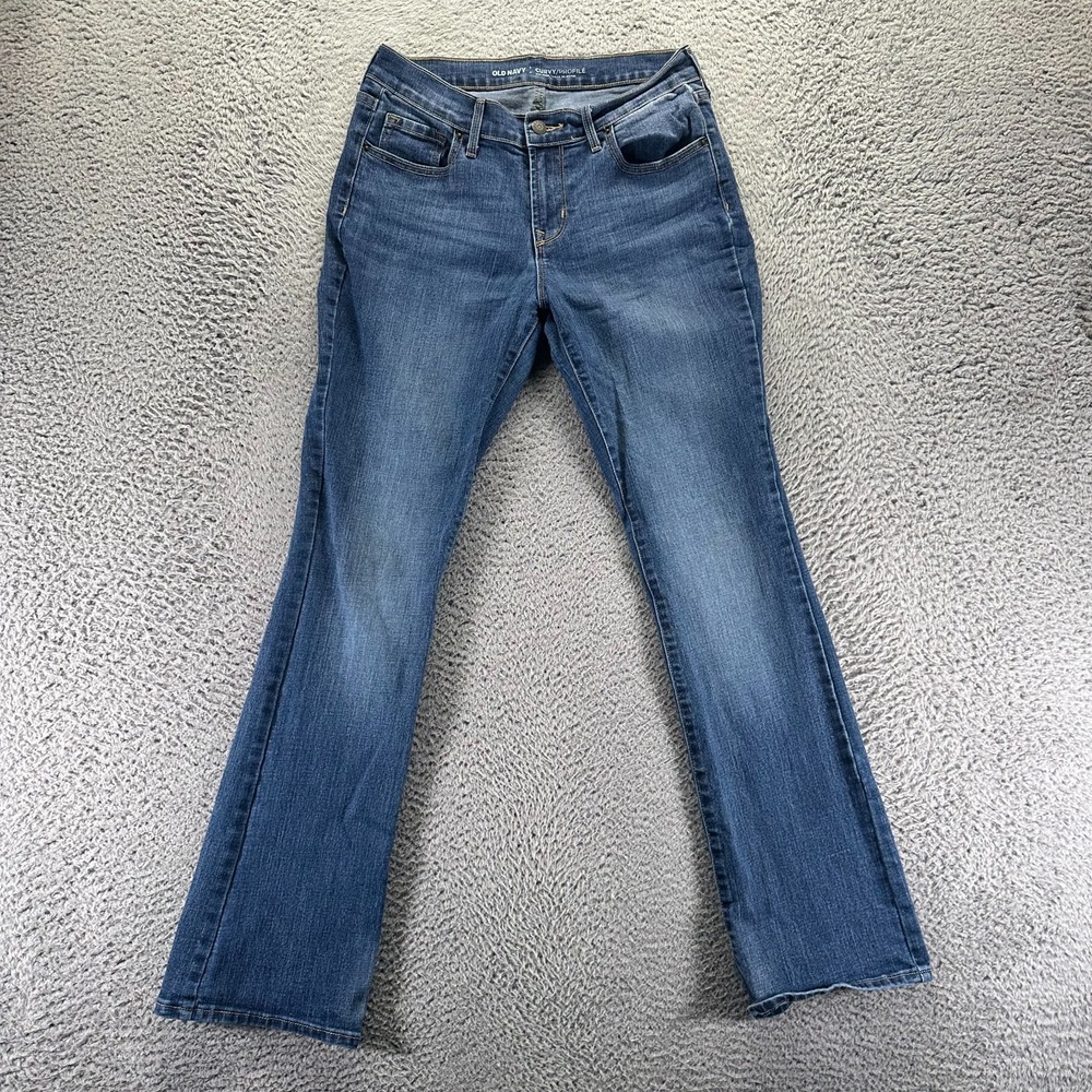 Old Navy Jeans Women's 6 Blue Cotton Denim Bootcut Faded Curvy Workwear Stretch